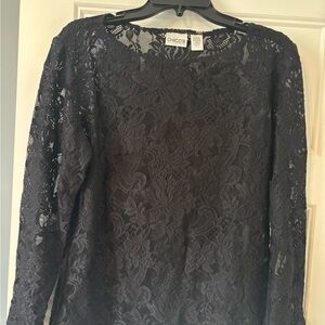 Chico's Elegant Black Lace Blouse